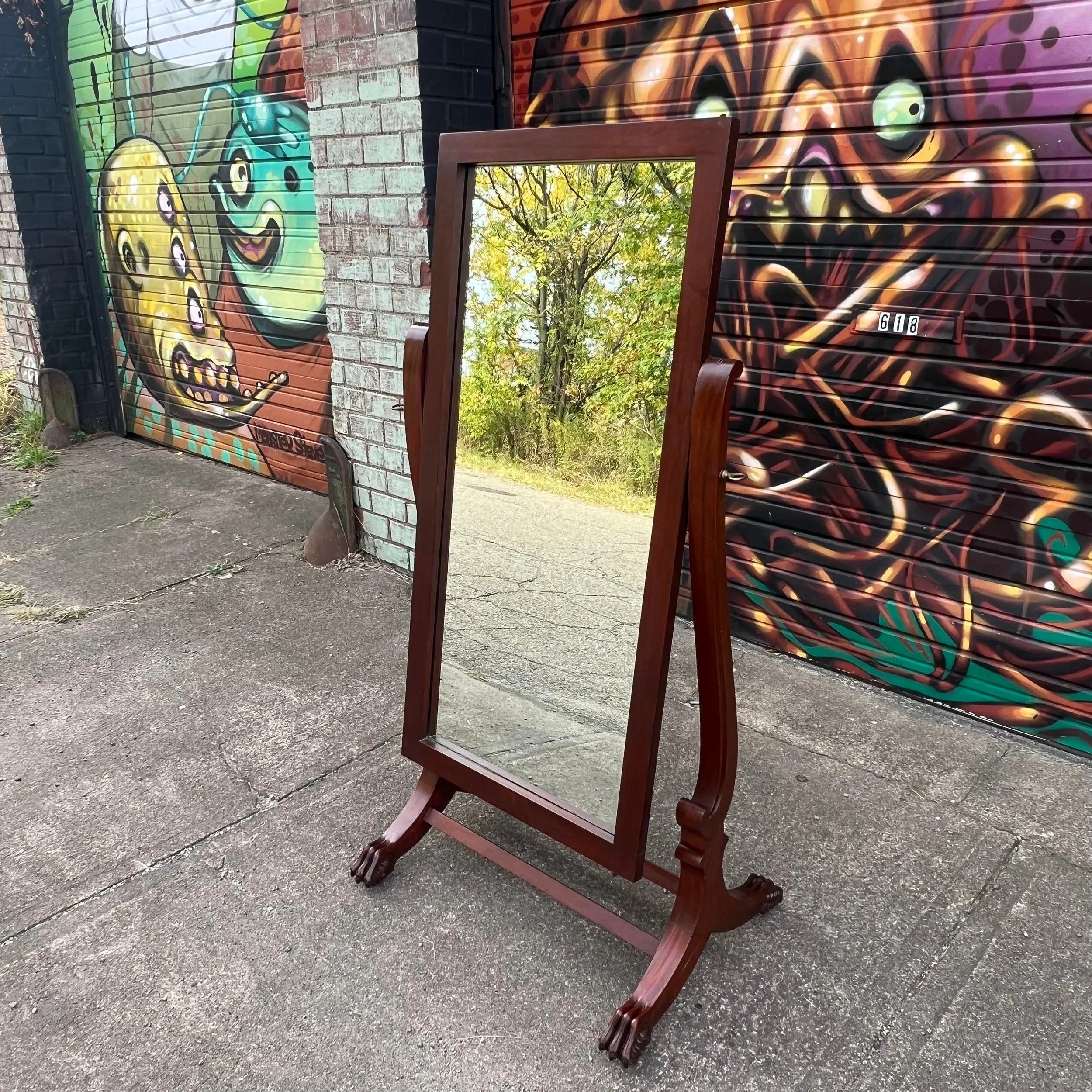 Wooden Cheval Mirror