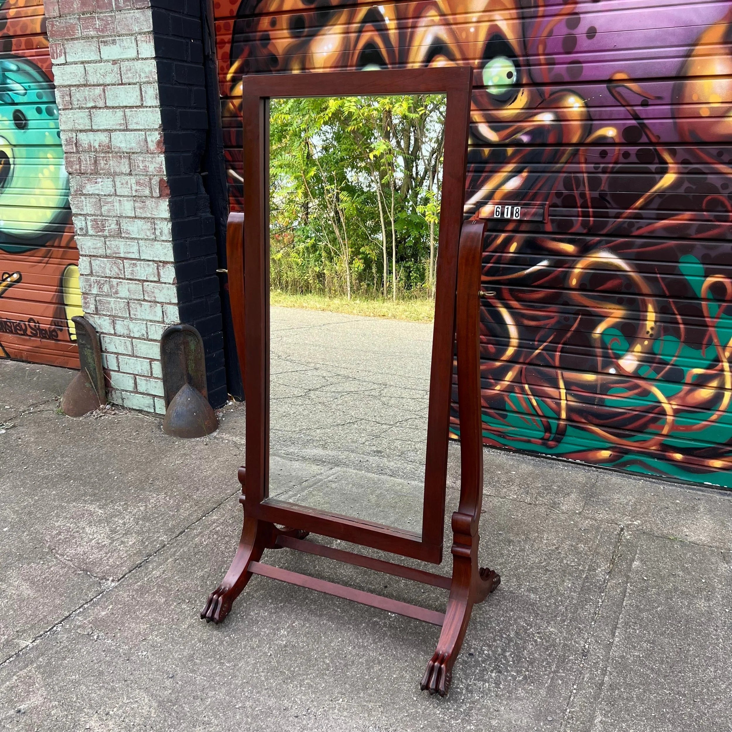 Wooden Cheval Mirror