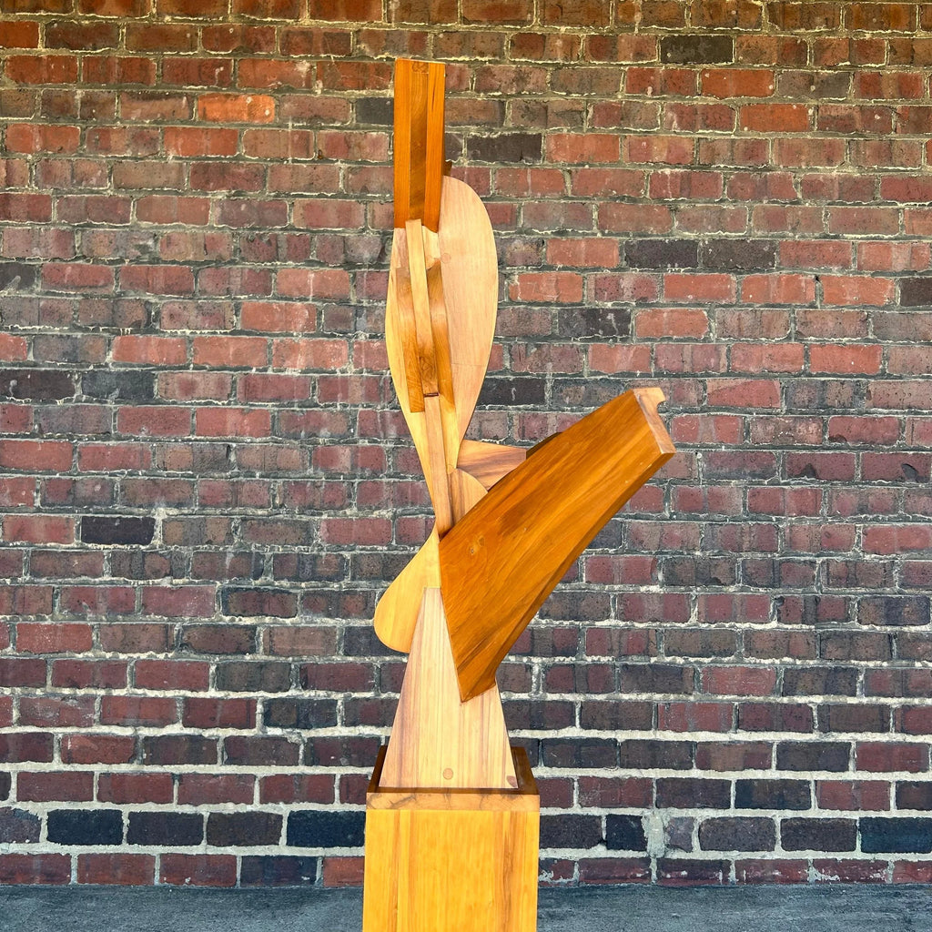 Wooden Sculpture by W. Moore 1977 “#7 Seated Figure”