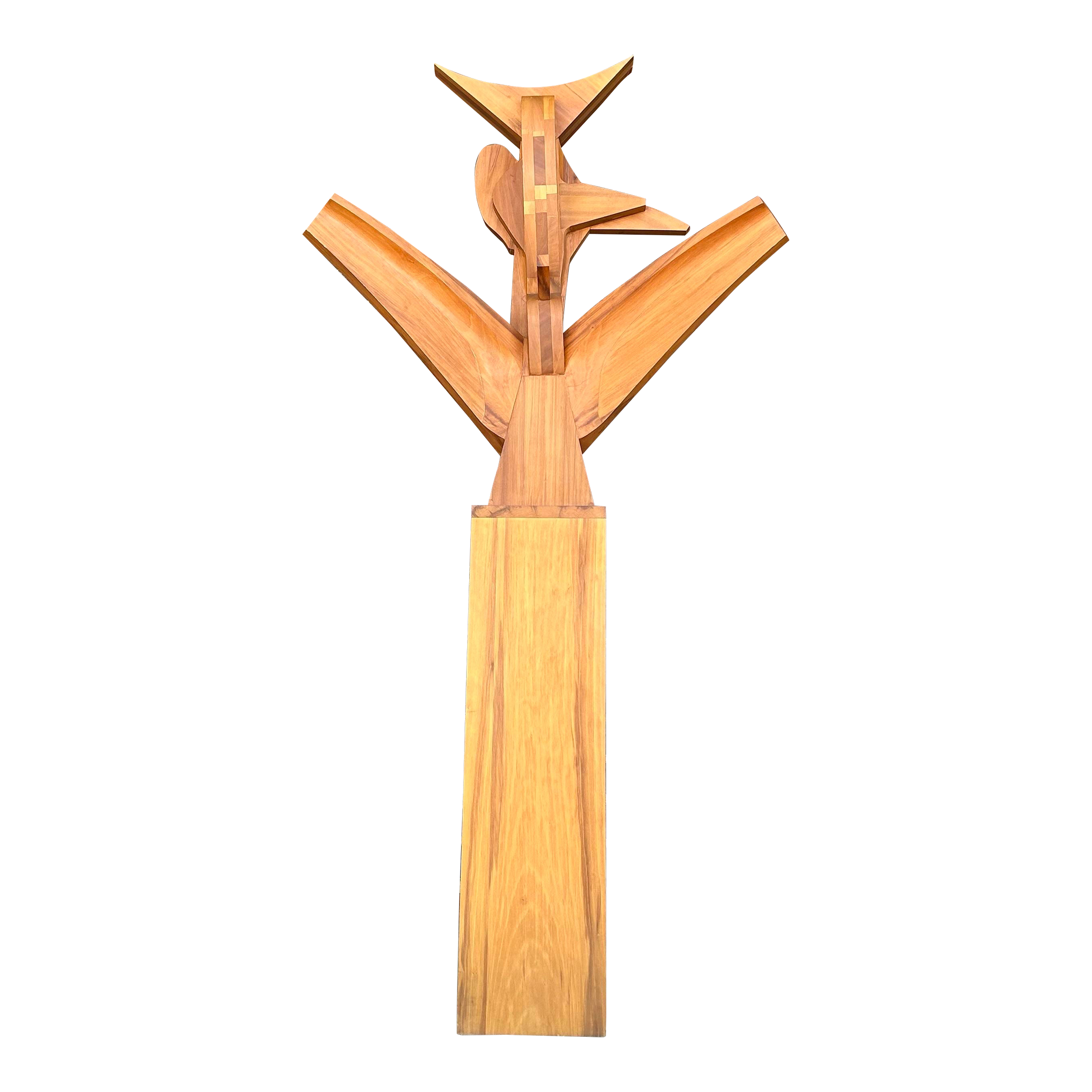 Wooden Sculpture by W. Moore 1977 “#7 Seated Figure”