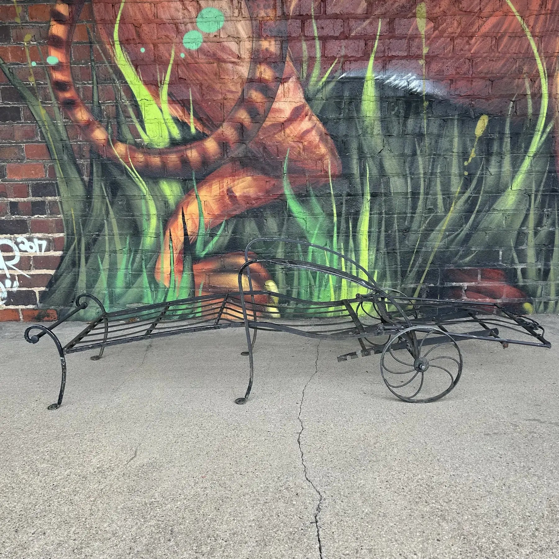 Wrought Iron Salterini Chaise Patio Lounge Chair
