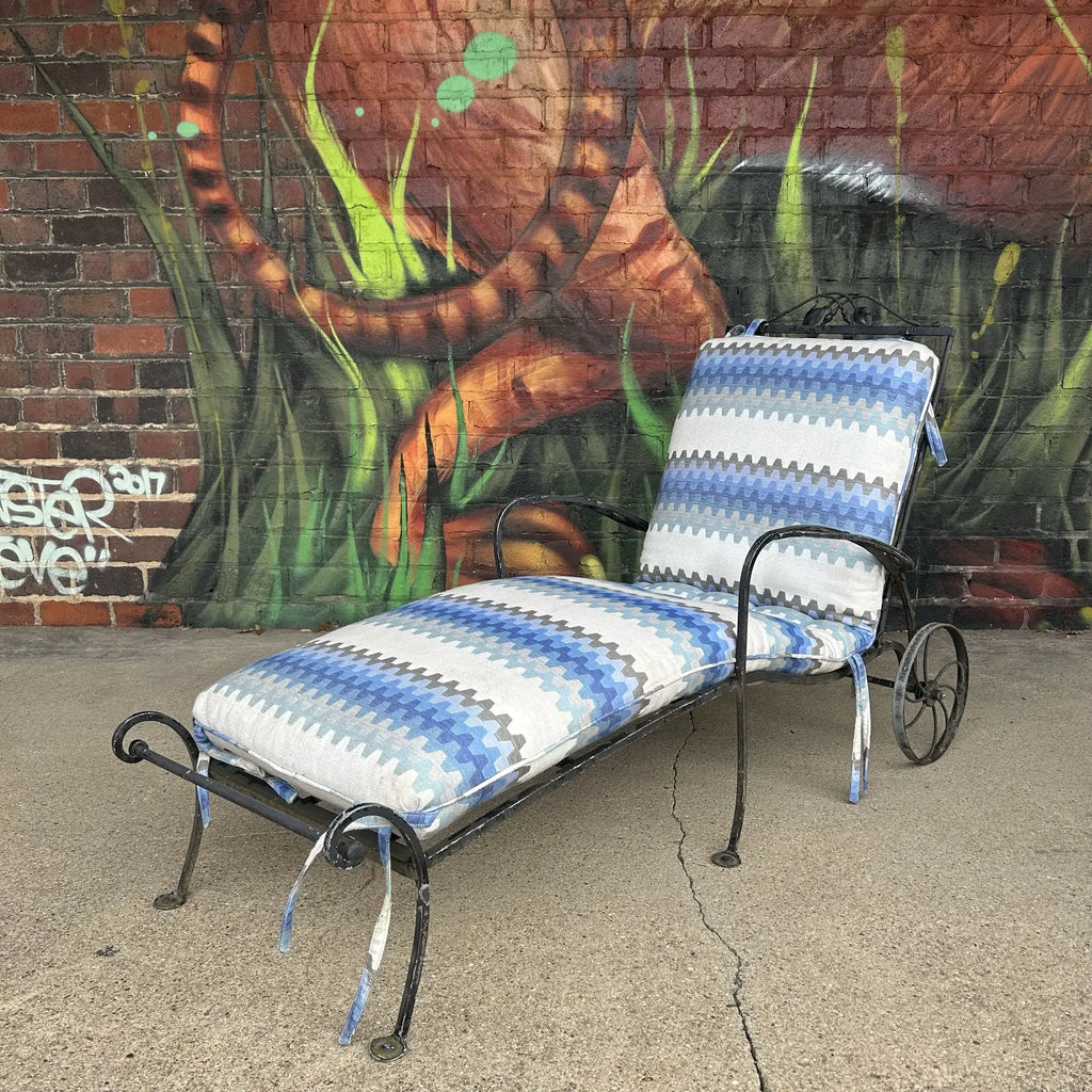 Wrought Iron Salterini Chaise Patio Lounge Chair