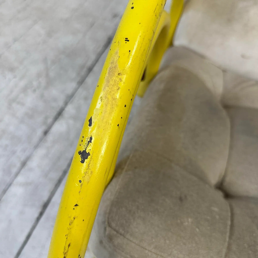 Yellow Metal Framed Rocking Chair Arthur Umanoff Style of Thonet